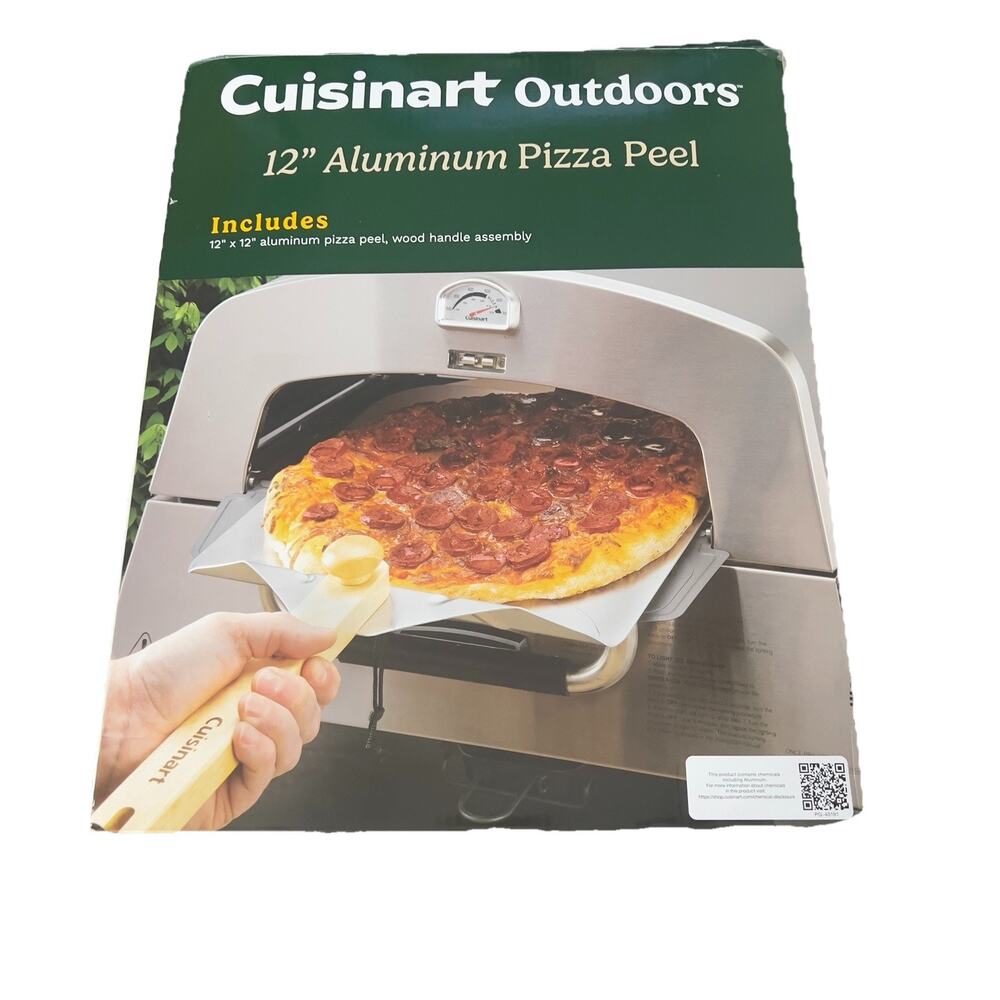 Cuisinart 12" Aluminum Pizza Peel Space Saving Folding Wood Handle NEW in Box